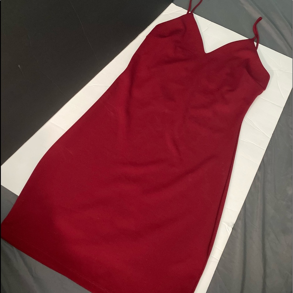 FITTED MAROON DRESS